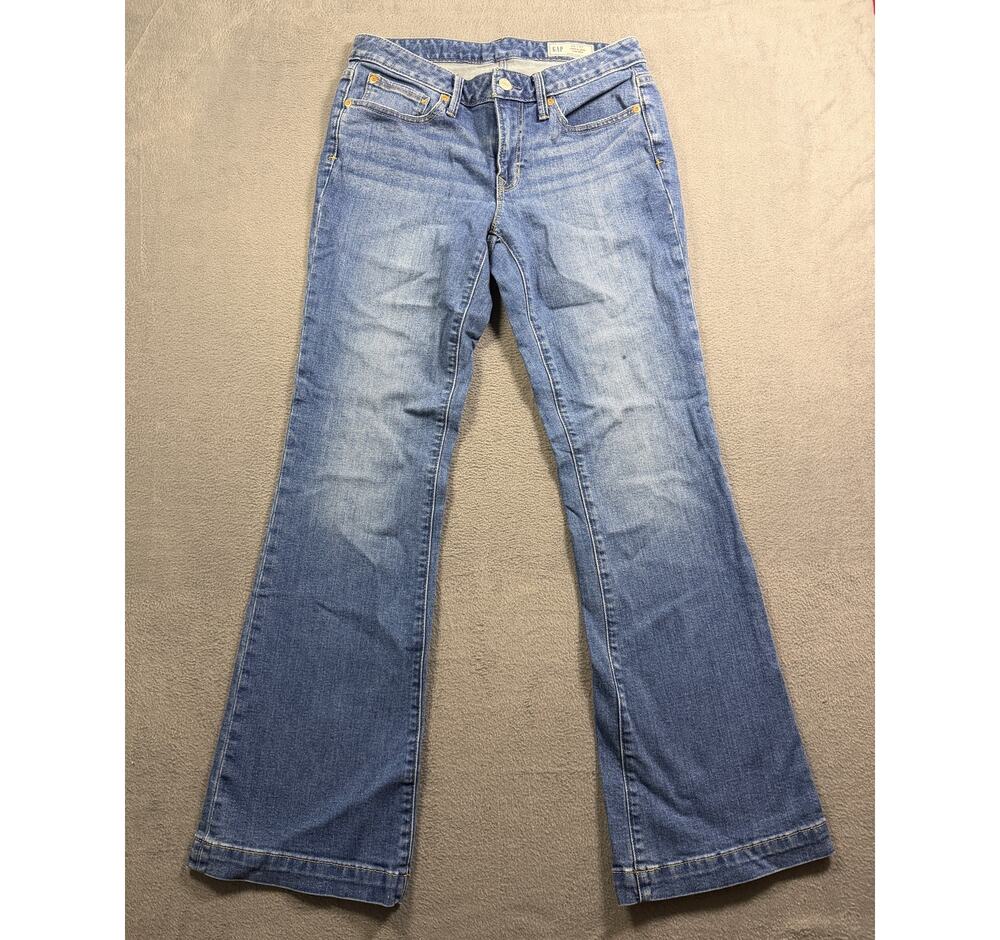 Gap Mid Rise Medium Wash Flare Leg Denim Jeans Classic Blue Women's Size 28